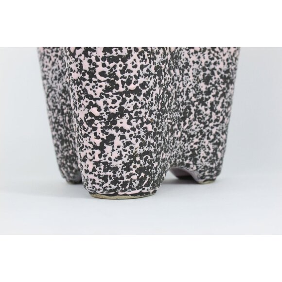 Kenwood Zanesville Pottery Vase 10” USA 2103 MCM Pink Black Speckled Tri Lobe - Picture 9 of 14